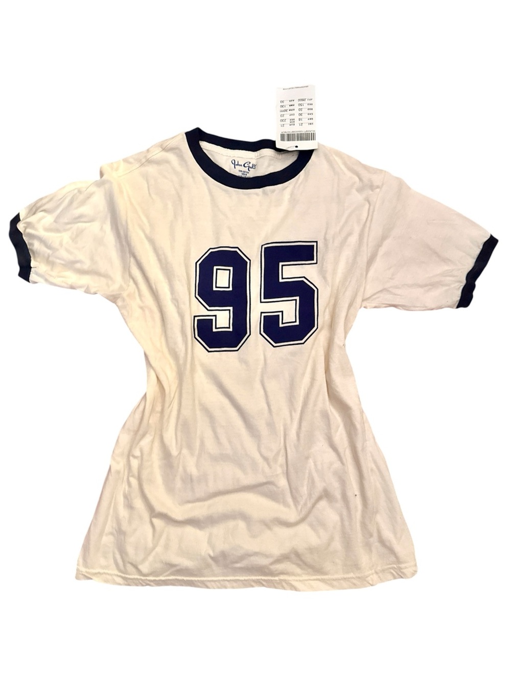 John Galt Ringer Tee with Navy '95' Graphic